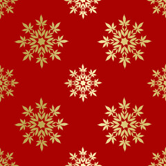 Christmas snowflakes with cannabis leaf seamless vector pattern