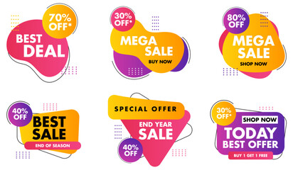 Sale label set with discount
