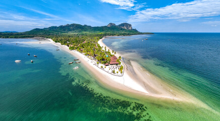 Aerial view of koh Mook or koh Muk island, in Trang, Thailand