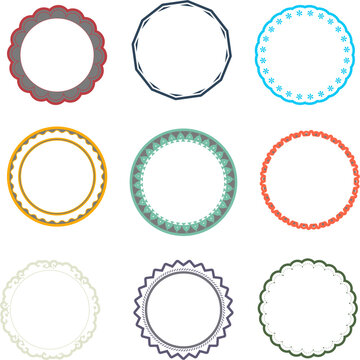 Collection of vector frames and  circle
