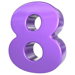 Number 8 3D Render