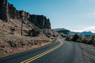 landscape with road and clouds in the desert