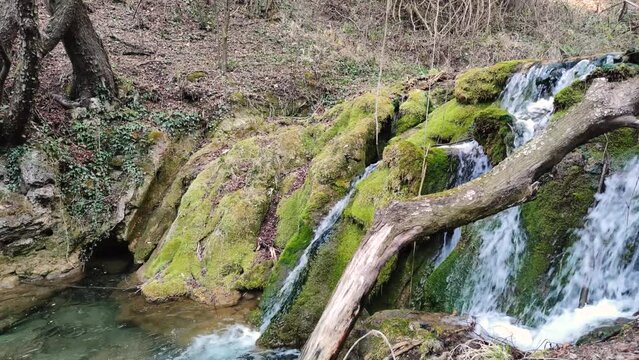 Bachkovo waterfalls cascade in Rhodopes Mountain, Plovdiv region, Bulgaria