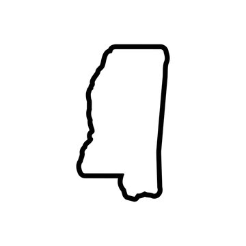 Black line icon for mississippi 