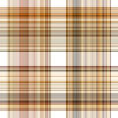 Woodland white tartan seamless pattern textile. Tonal autumnal forest plaid with organic texture. Background of orange stripe for rough wallpaper. 