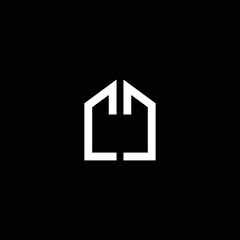 Simple House Logo Design Concept Vector in Black and White. Building Logo Template