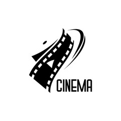 Fototapeta na wymiar vector logo cinema, roll film vector