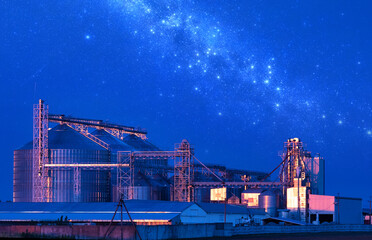 Grain elevator. Modern agro-industrial complex. For grain storage and drying. © CreativeSuburb