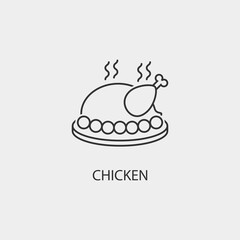 Chicken vector icon illustration sign