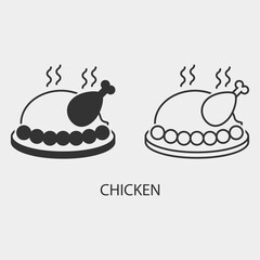 Chicken vector icon illustration sign