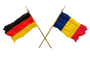 Background for designers. National Day. 3D model National flags  of Germany and Chad