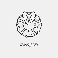 Xmas_bow vector icon illustration sign