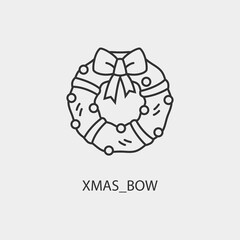 Xmas_bow vector icon illustration sign