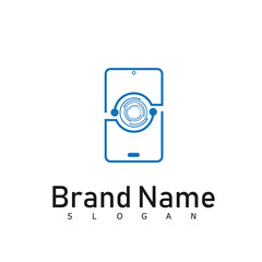 phone logo design technology tec symbol