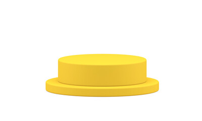 3d podium yellow round level foundation for product promo performance decor design realistic