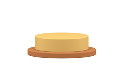 3d podium brown round level foundation for product promo performance decor design realistic