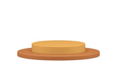 Brown 3d podium cylinder award arena for win contest celebration realistic illustration