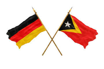 Background for designers. National Day. 3D model National flags  of Germany and East Timor