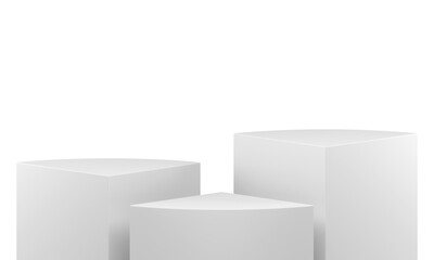 Geometric 3d podium contest award ceremony triangle stage level realistic illustration