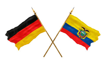 Background for designers. National Day. 3D model National flags  of Germany and Ecuador