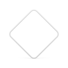 White 3d rhombus border elegant trendy decor element for premium design realistic