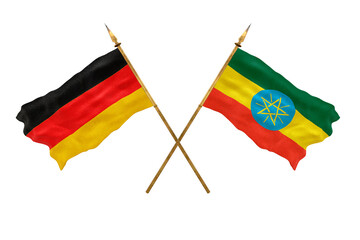 Background for designers. National Day. 3D model National flags  of Germany and Ethiopia