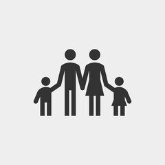 Family vector icon illustration sign