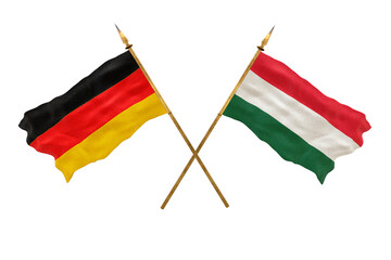 Background for designers. National Day. 3D model National flags  of Germany and Hungary