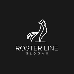 Silhouette Of Rooster Chicken Isolated Logo Template