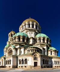 Fototapeta na wymiar view of the Saint Alexander Nevsky Cathedral in downtwon Sofia