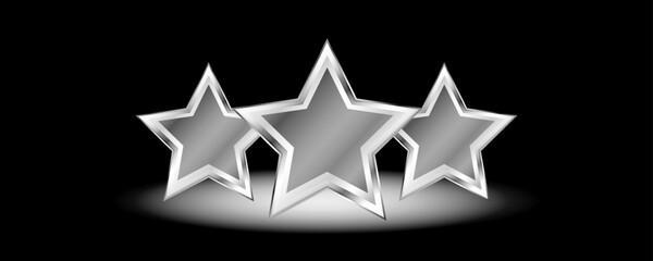Fototapeta premium Three silver stars.
