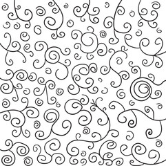 seamless pattern with plants twirls