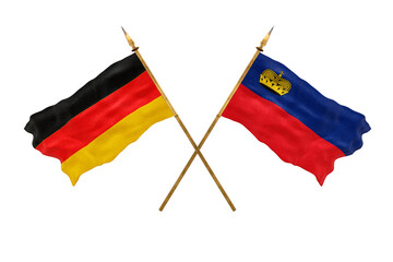 Background for designers. National Day. 3D model National flags  of Germany and Liechtenstein