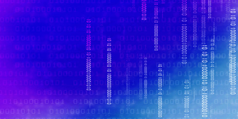 2d illustration abstract digital binary data on computer screen