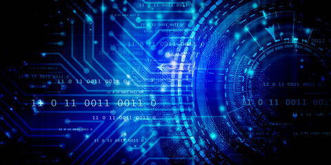 2d illustration Abstract futuristic electronic circuit technology background
