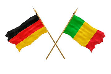 Background for designers. National Day. 3D model National flags  of Germany and Mali