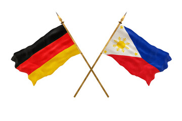 Background for designers. National Day. 3D model National flags  of Germany and Philippines