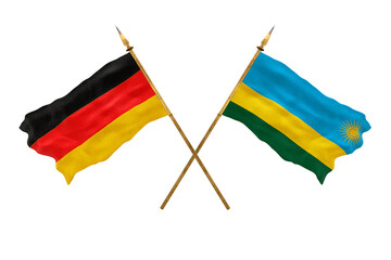 Background for designers. National Day. 3D model National flags  of Germany and Rwanda