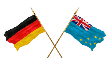 Background for designers. National Day. 3D model National flags  of Germany and Tuvalu