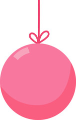 Pink christmas ball with ribbon