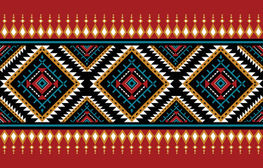 American fabric pattern design. Use geometry to create a fabric pattern. Design for textile industry, background, carpet,wallpaper, clothing, Batik, and ethnic fabric. Native abstract pattern.