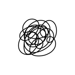 Obraz premium Complex line. Complicated way. Messy ball concept. Loading idea vector process.