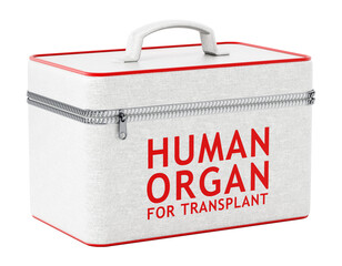 Human organ for transplant box on transparent background.. 3D illustration - obrazy, fototapety, plakaty