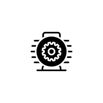 Vector sign of electric motor symbol is isolated on a white background. vector illustration icon color editable.