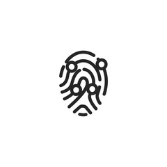 Vector sign of Fingerprint symbol is isolated on a white background. vector illustration icon color editable.