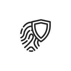 Vector sign of Fingerprint symbol is isolated on a white background. vector illustration icon color editable.