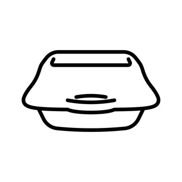 recommend clip art: Takeaway meal box. Styrofoam box. Pictogram isolated on a white background.