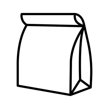 Paper lunch bag. Groceries shopping bag from recycled paper.