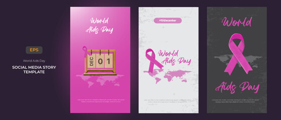 World aids day awareness social media stories template
