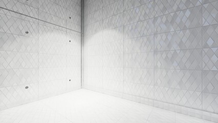 white wall background for showing product. 3D rendering. simple background liminal space